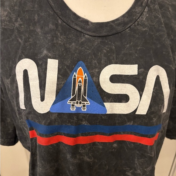 NASA grey acid wash logo cropped tee size XL - Picture 6 of 10